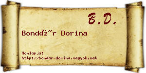 Bondár Dorina névjegykártya