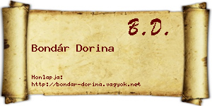 Bondár Dorina névjegykártya